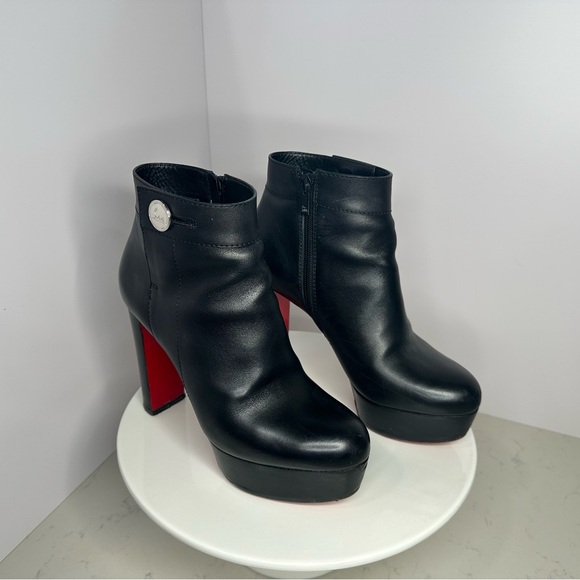 Christian Louboutin Shoes - Christian Louboutin Black Janis Alta 120 Ankle Booties